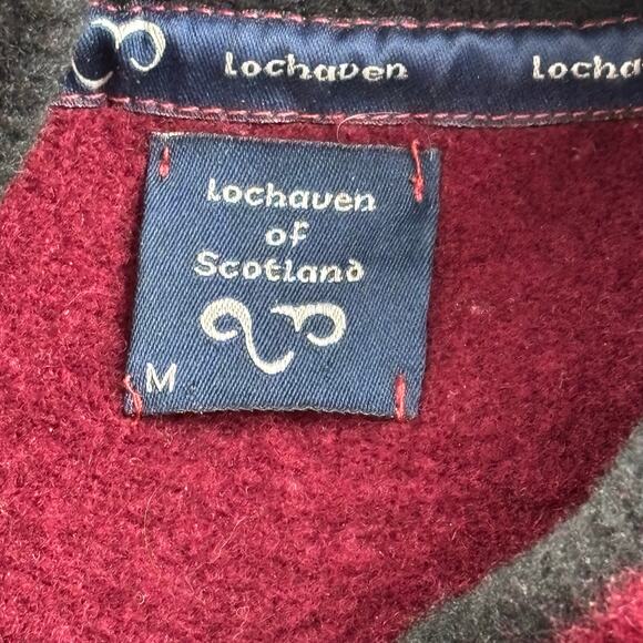 Lochaven of Scotland Sweater Men’s M 100% Lambswool Cabincore Thermal Burgundy - Picture 5 of 13